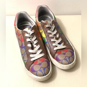Coach Rainbow Multicolor Unisex Sneakers US 8B Eu 38.5 Style Code CA449 Preowned